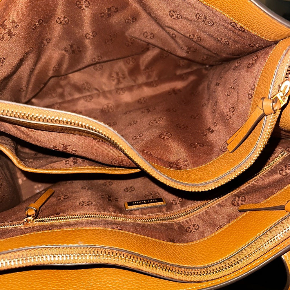 Tory Burch Brown Leather Tote with Tassels - Picture 3 of 6